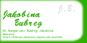 jakobina bubreg business card